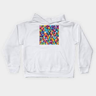 Abstract colorful triangle pattern Kids Hoodie